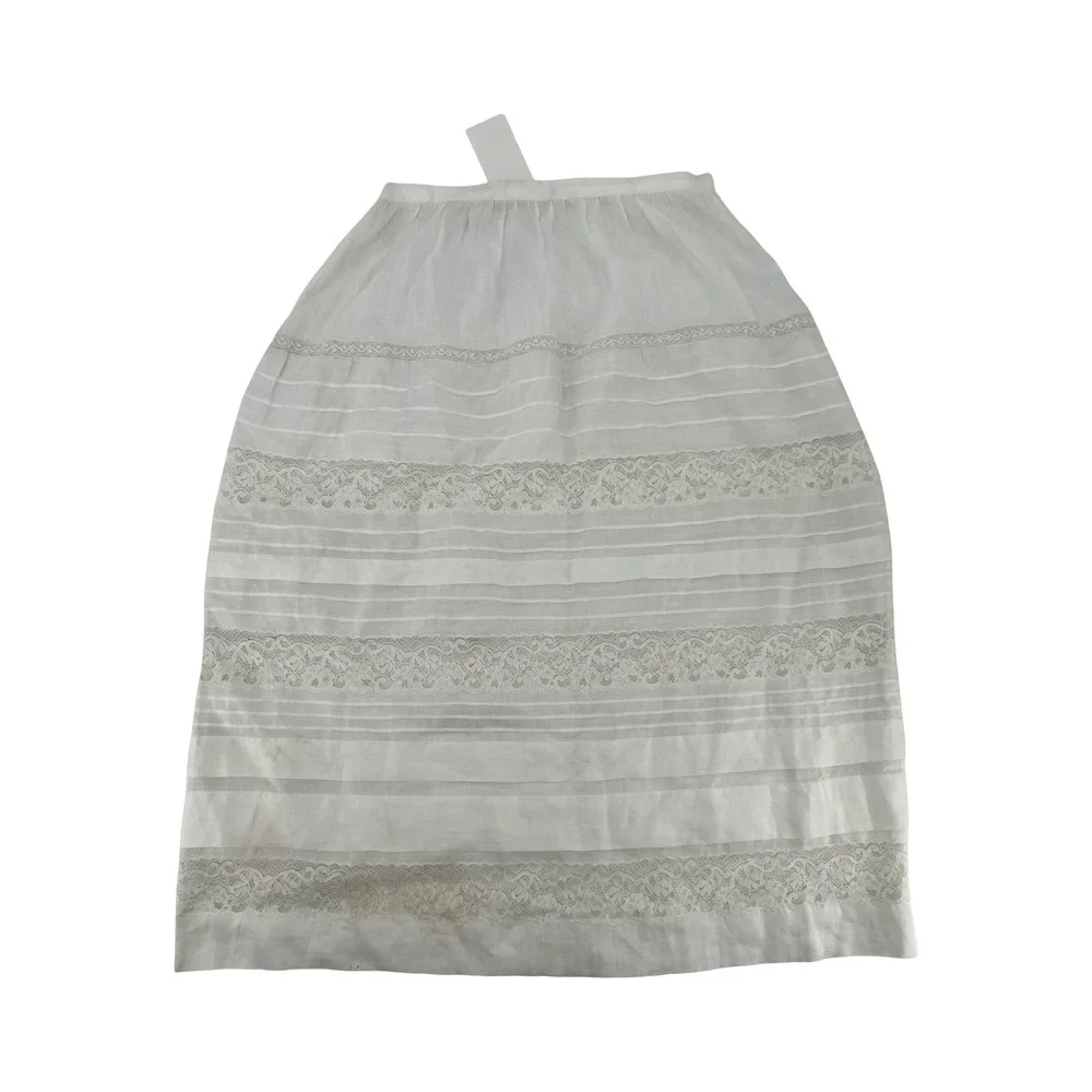DOEN Skirt Chestnut Petal Wings Floral L White Good
